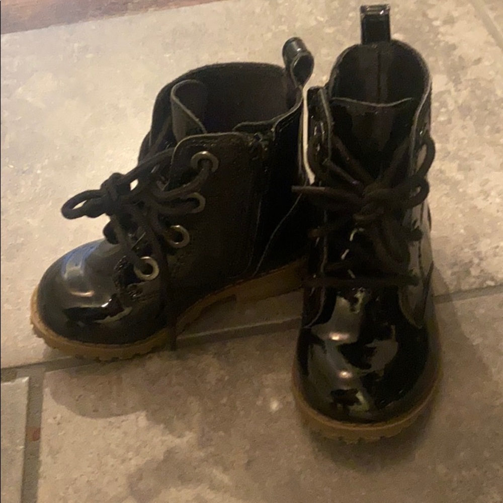 Adorable patent leather boots